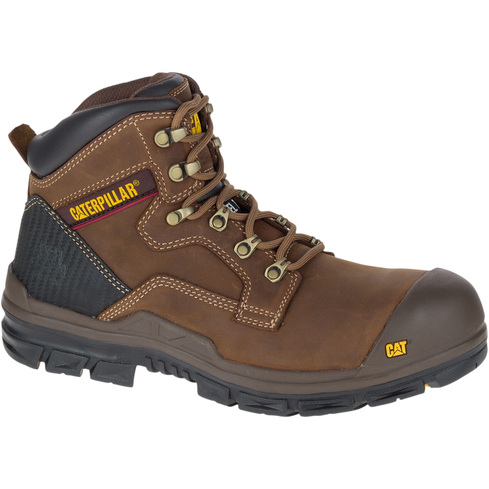 Men's Caterpillar Bearing S3 Water Resistant Hro Src Steel Toe Work Boots Brown Ireland NDCF23801